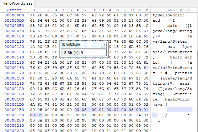 HelloWorld.class方法表结构